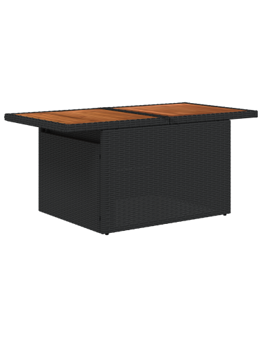 Set Divano da Giardino 7 pz Nero e Marrone