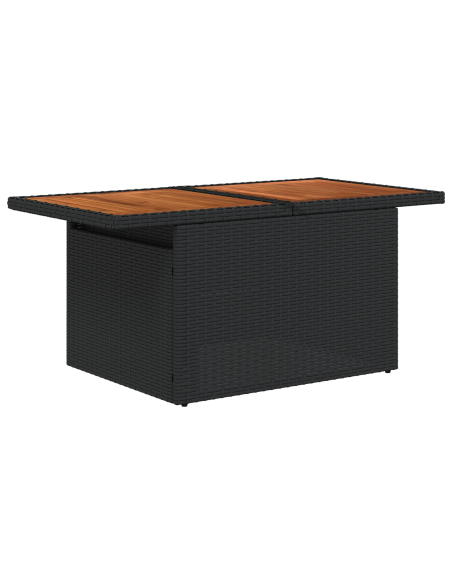 Set Divano da Giardino 7 pz Nero e Marrone