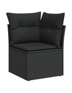 Set Divano da Giardino 9 pz Nero polyrattan 2