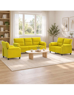 Set di divani 3 pcs Giallo Velluto