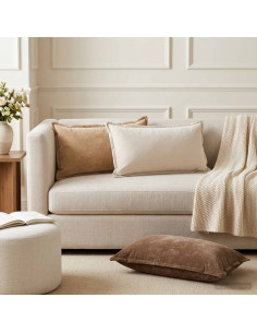 Federa 2 pz HOUTEN Crema 40 x 80 cm Tessuto Chenille