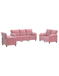 Set di divani 3 pcs Rosa Velluto 2