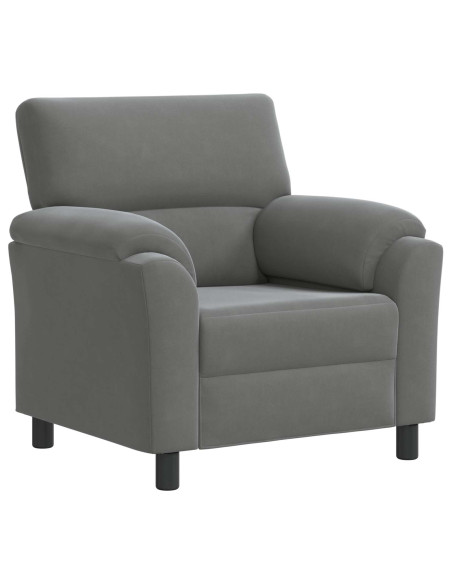 Set di divani 3 pcs Grigio Scuro Velluto