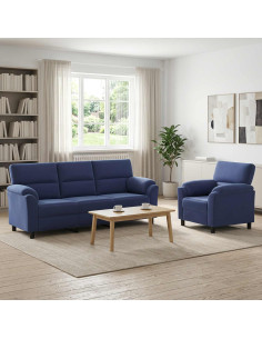 Set di divani 2 pcs Blu Polizia Velluto