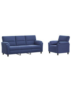 Set di divani 2 pcs Blu Polizia Velluto 2