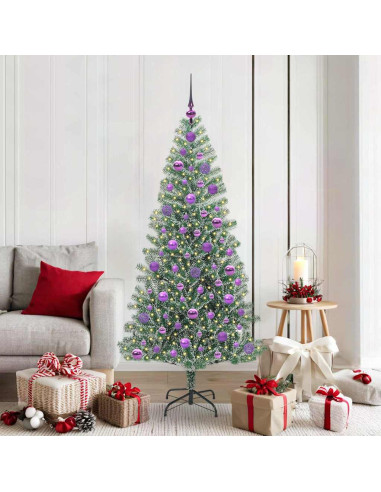Albero di Natale Artificiale Imbiancato con Luci LED 180 cm