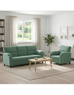 Set di divani 2 pcs Verde Mare Velluto