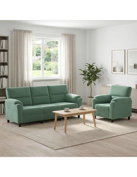 Set di divani 2 pcs Verde Mare Velluto