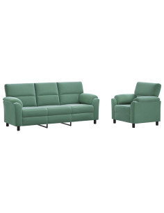Set di divani 2 pcs Verde Mare Velluto 2