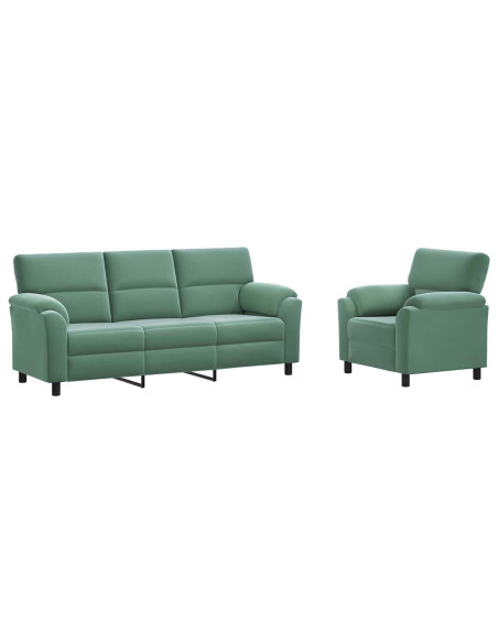 Set di divani 2 pcs Verde Mare Velluto