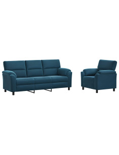 Set di divani 2 pcs Blu Velluto 2