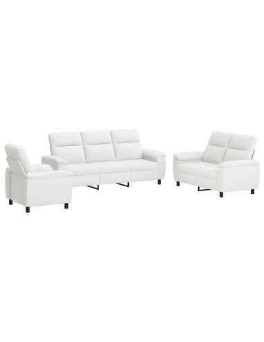 Set di divani 3 pcs Bianco Tessuto