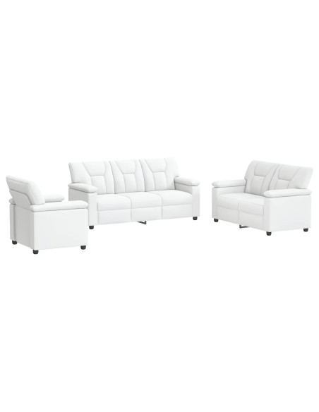 Set di divani 3 pcs Bianco Similpelle
