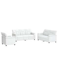 Set di divani 3 pcs Bianco Similpelle 2