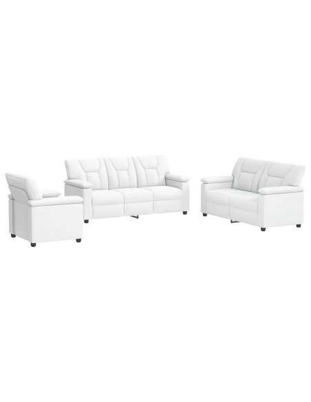 Set di divani 3 pcs Bianco Similpelle