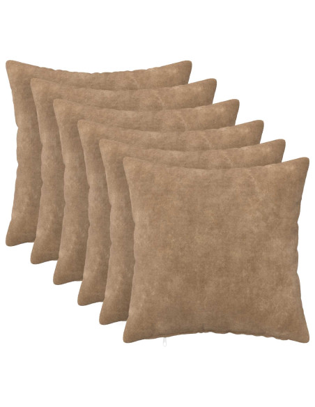 Federa 6 pcs HEERLEN Tortora 45 x 45 cm Fleece in microfibra