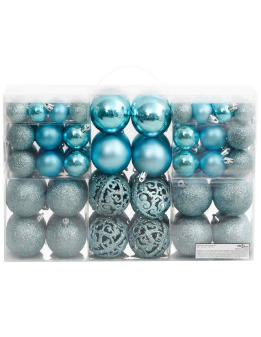 Palline di Natale 100 pz Turchesi 3 / 4 / 6 cm