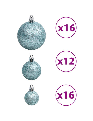 Palline di Natale 100 pz Turchesi 3 / 4 / 6 cm