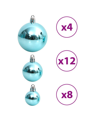 Palline di Natale 100 pz Turchesi 3 / 4 / 6 cm
