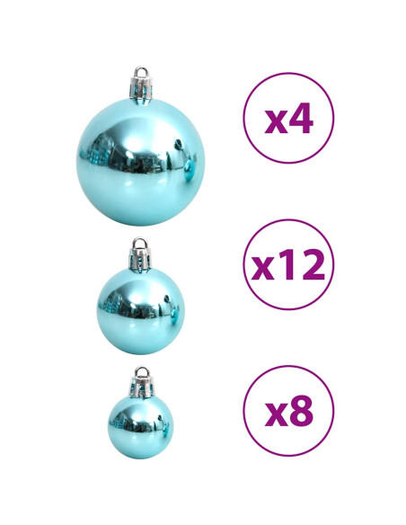 Palline di Natale 100 pz Turchesi 3 / 4 / 6 cm