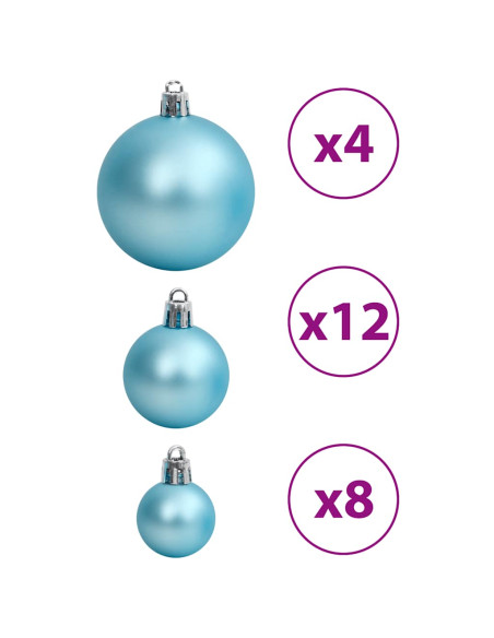 Palline di Natale 100 pz Turchesi 3 / 4 / 6 cm
