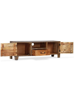 Mobile Porta TV in Legno di Acacia Stile Vintage 118x30x40 cm 2