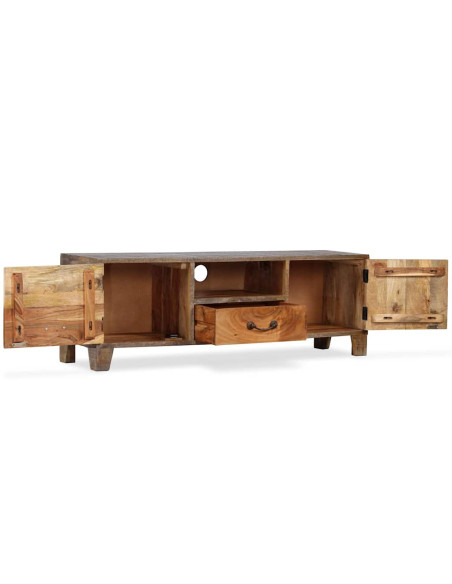 Mobile Porta TV in Legno di Acacia Stile Vintage 118x30x40 cm