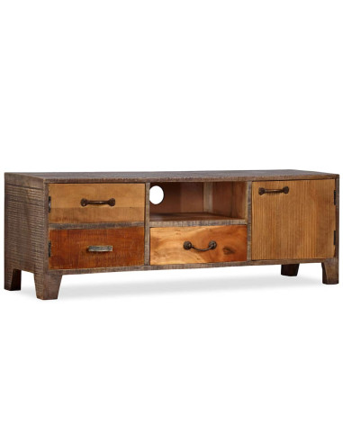 Mobile Porta TV in Legno di Acacia Stile Vintage 118x30x40 cm