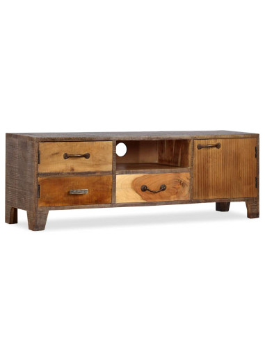 Mobile Porta TV in Legno di Acacia Stile Vintage 118x30x40 cm