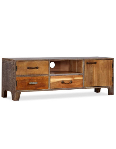Mobile Porta TV in Legno di Acacia Stile Vintage 118x30x40 cm