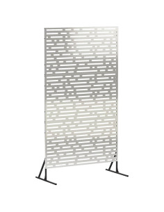 Schermo per Privacy 100 x 50 x 180 cm Acciaio Inox Argento 2