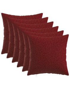 Federa 6 pz HEERLEN Rosso Vino 50 x 50 cm Tessuto