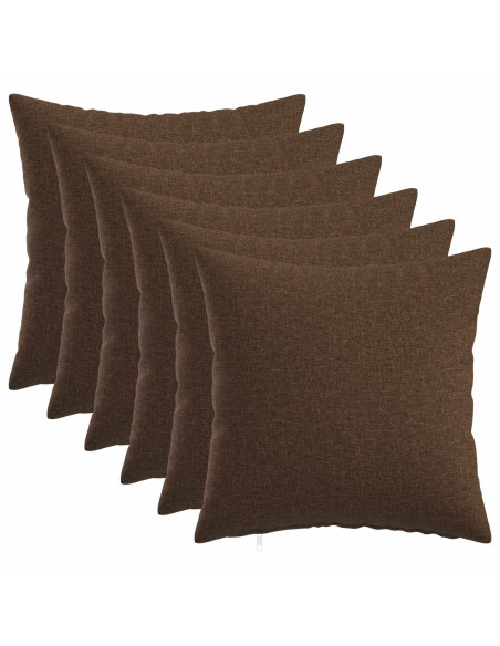 Federa 6 pz HEERLEN Marrone 50 x 50 cm Tessuto