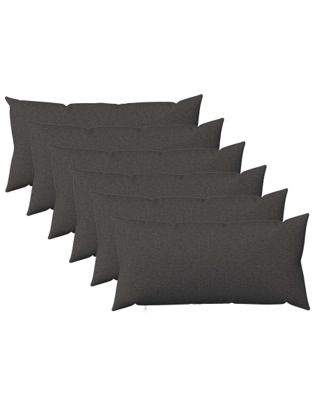 Federa 6 pz HEERLEN Grigio Scuro 40 x 70 cm Tessuto