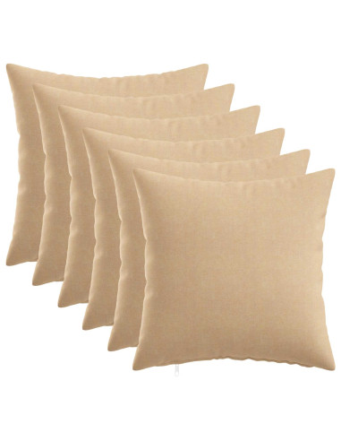 Federa 6 pz HEERLEN Crema 50 x 50 cm Tessuto