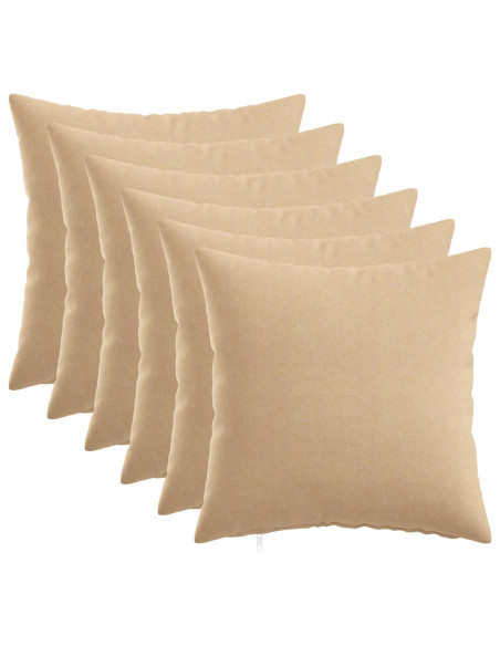 Federa 6 pz HEERLEN Crema 35 x 35 cm Tessuto