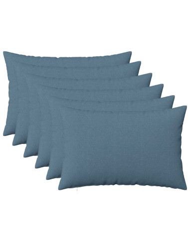 Federa 6 pz HEERLEN Blu jeans 50 x 70 cm Tessuto