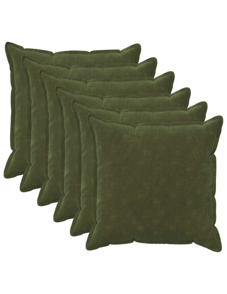 Federa 6 pcs HOUTEN Verde 65 x 65 cm Fleece in microfibra