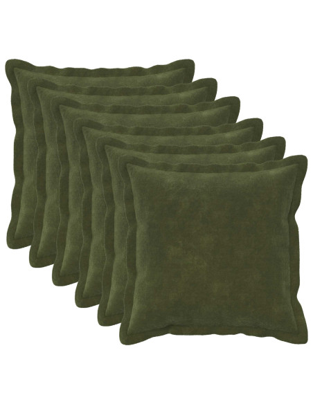 Federa 6 pcs HOUTEN Verde 50 x 50 cm Fleece in microfibra