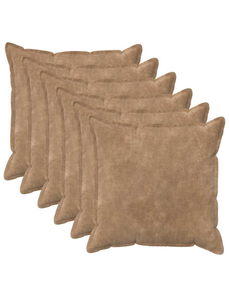 Federa 6 pcs HOUTEN Tortora 65 x 65 cm Fleece in microfibra