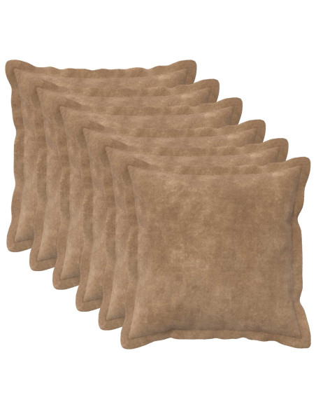 Federa 6 pcs HOUTEN Tortora 50 x 50 cm Fleece in microfibra