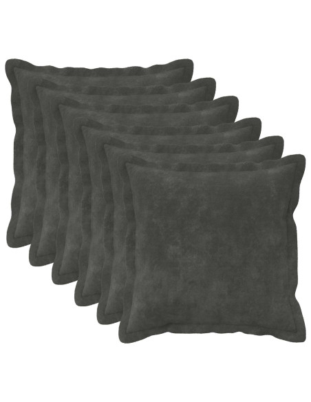 Federa 6 pcs HOUTEN Antracite 50 x 50 cm Fleece in microfibra
