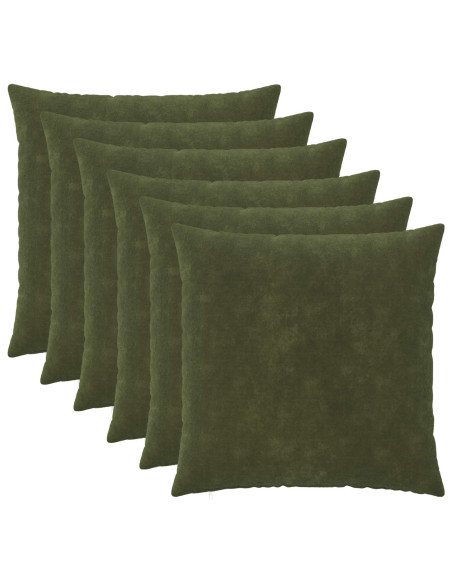 Federa 6 pcs HEERLEN Verde 70 x 70 cm Fleece in microfibra