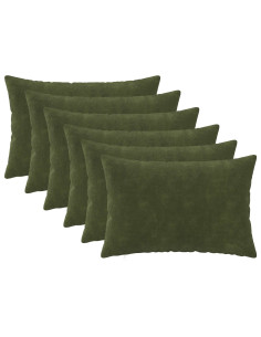 Federa 6 pcs HEERLEN Verde 40 x 60 cm Fleece in microfibra