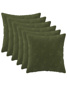 Federa 6 pcs HEERLEN Verde 40 x 40 cm Fleece in microfibra