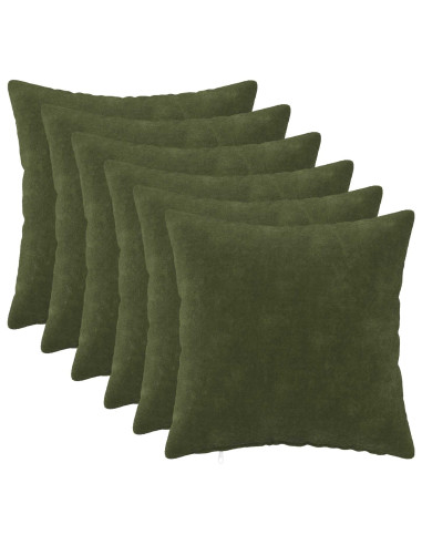 Federa 6 pcs HEERLEN Verde 30 x 30 cm Fleece in microfibra