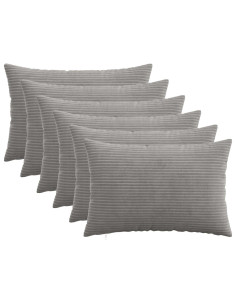Federa 6 pcs HEERLEN Grigio Chiaro 30 x 50 cm corduroy