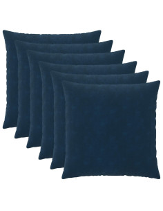 Federa 6 pcs HEERLEN Blu 55 x 55 cm Fleece in microfibra