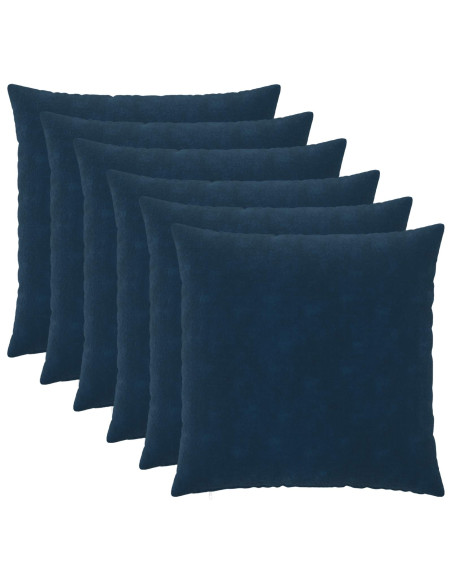 Federa 6 pcs HEERLEN Blu 55 x 55 cm Fleece in microfibra
