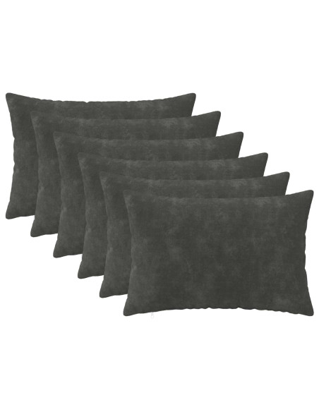 Federa 6 pcs HEERLEN Antracite 40 x 60 cm Fleece in microfibra